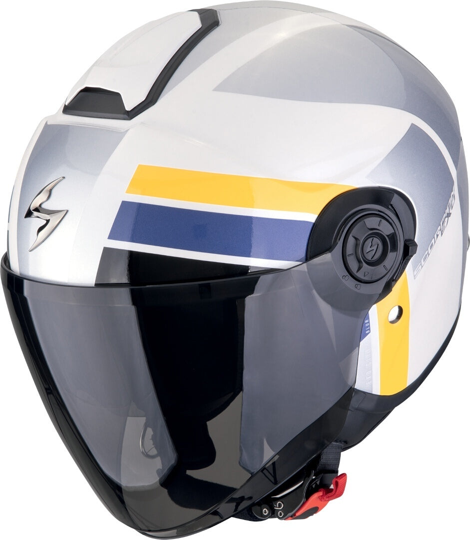 SCORPION EXO-CITY II BLUR Urban Bike Jet Casco Blanco Plata Amarillo – 1 – Maximomoto PT