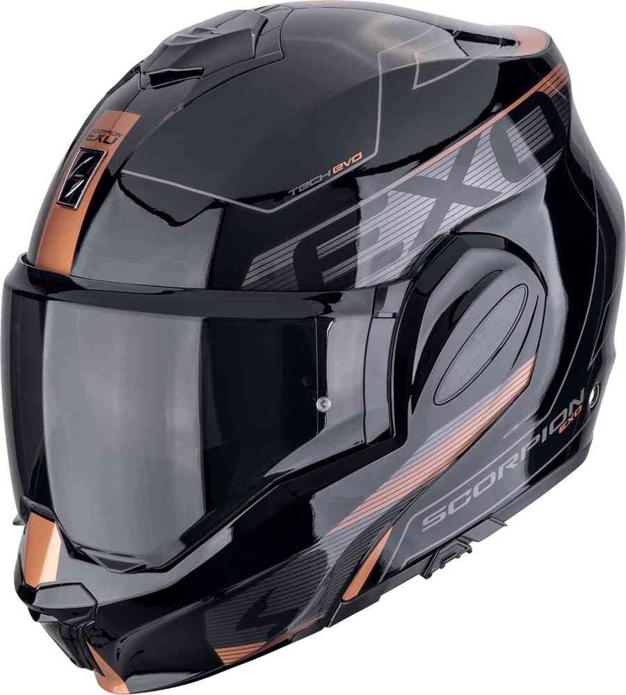 SCORPION EXO Tech Evo Traveler Modular Helmet Black Copper – 1 – Maximomoto PT