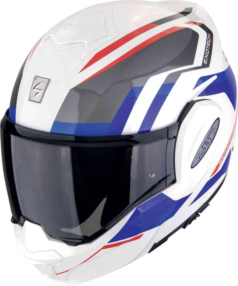 SCORPION EXO Tech Evo Motorcycle Furio Modular Casco Blanco Rojo Blue – 1 – Maximomoto PT