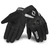 SHUA SHOT Motorcycle Textile Short Gloves Black Gray