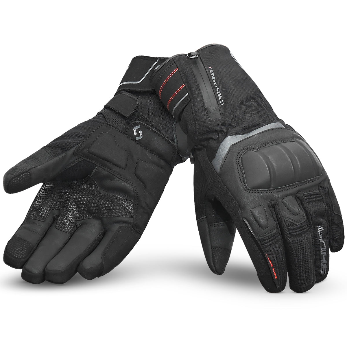 SHUA THERMAL THAW Moto Luvas Preto Vermelho