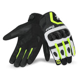 BELA AIR FLOW Motorcycle Leather Gloves Black White Fluorescent Yellow – Maximomoto PT