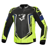 BELA BEAST Moto Couro Homem Preto Branco Amarelo Azul
