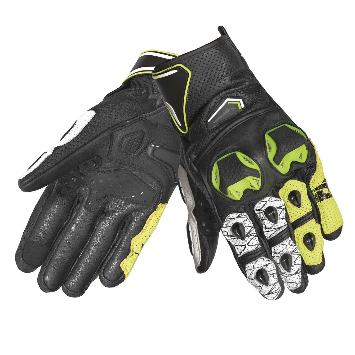 SPYKE TECH SPORT VENTED 2.0 Moto Luvas Preto Branco Amarillo – 1 – Maximomoto PT