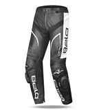BELA X RACE Moto Couro Calcas Preto Antra Branco