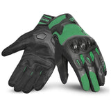 BELA DARING Men's Motorcycle Gloves Textile Green Black Gray