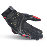 BELA ARMOUR PRO Moto Curta Luvas Preto Vermelho