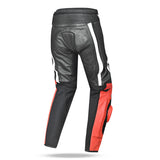 BELA X RACE Moto Couro Calcas Preto Branco Vermelho
