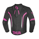 SHUA INFINITY Women's Motorcycle Jackets Black Fuchsia