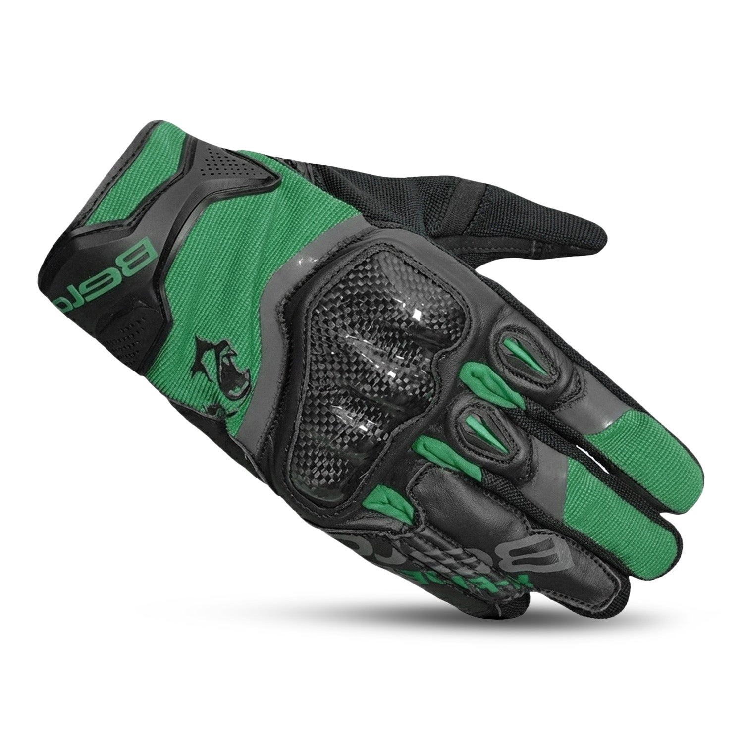 BELA DARING Men's Motorcycle Gloves Textile Green Black Gray – 2 – Maximomoto PT