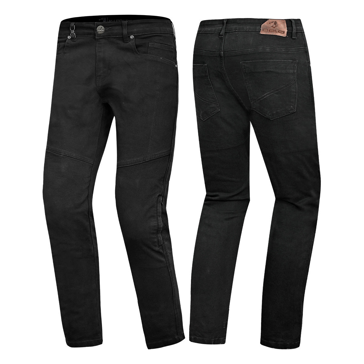 BELA STROKE Denim Jeans Moto Calcas Preto 30L