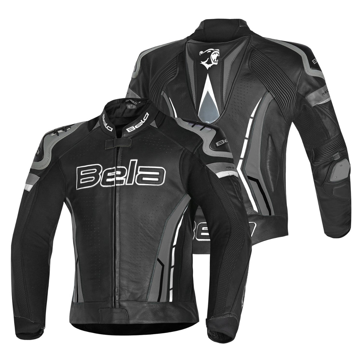 BELA ROCKET Moto Senhora Couro Casacos Anthra Preto – 2 – Maximomoto PT