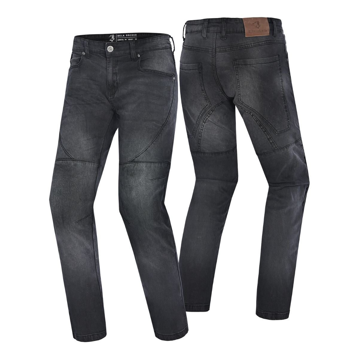 BELA ROCKER Jeans Motorcycle Pants 34L Black Spray – 3 – Maximomoto PT