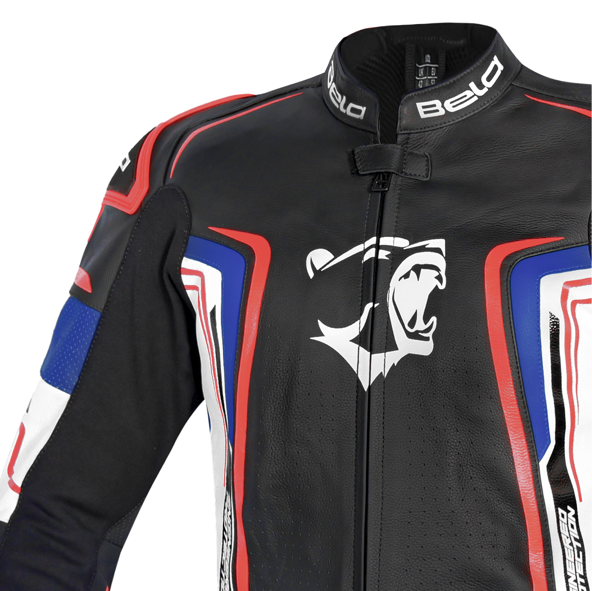 BELA BEAST Moto Couro Homem Preto Branco Azul Vermelho – 5 – Maximomoto PT