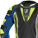 BELA BEAST Moto Couro Homem Preto Branco Amarelo Azul