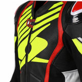 SPYKE ARAGON RACE 1PC FACT DE MOTO PRETO BRANCO VERMELHO FLUO AMARILLO