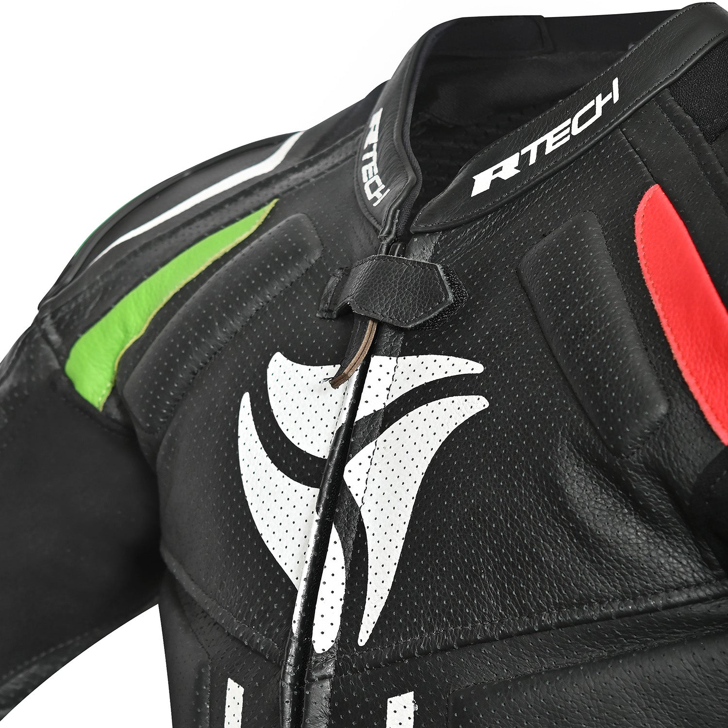 R-TECH 1 PC DEFENDER GP Motorcycle Suits Black Red Green – 6 – Maximomoto PT