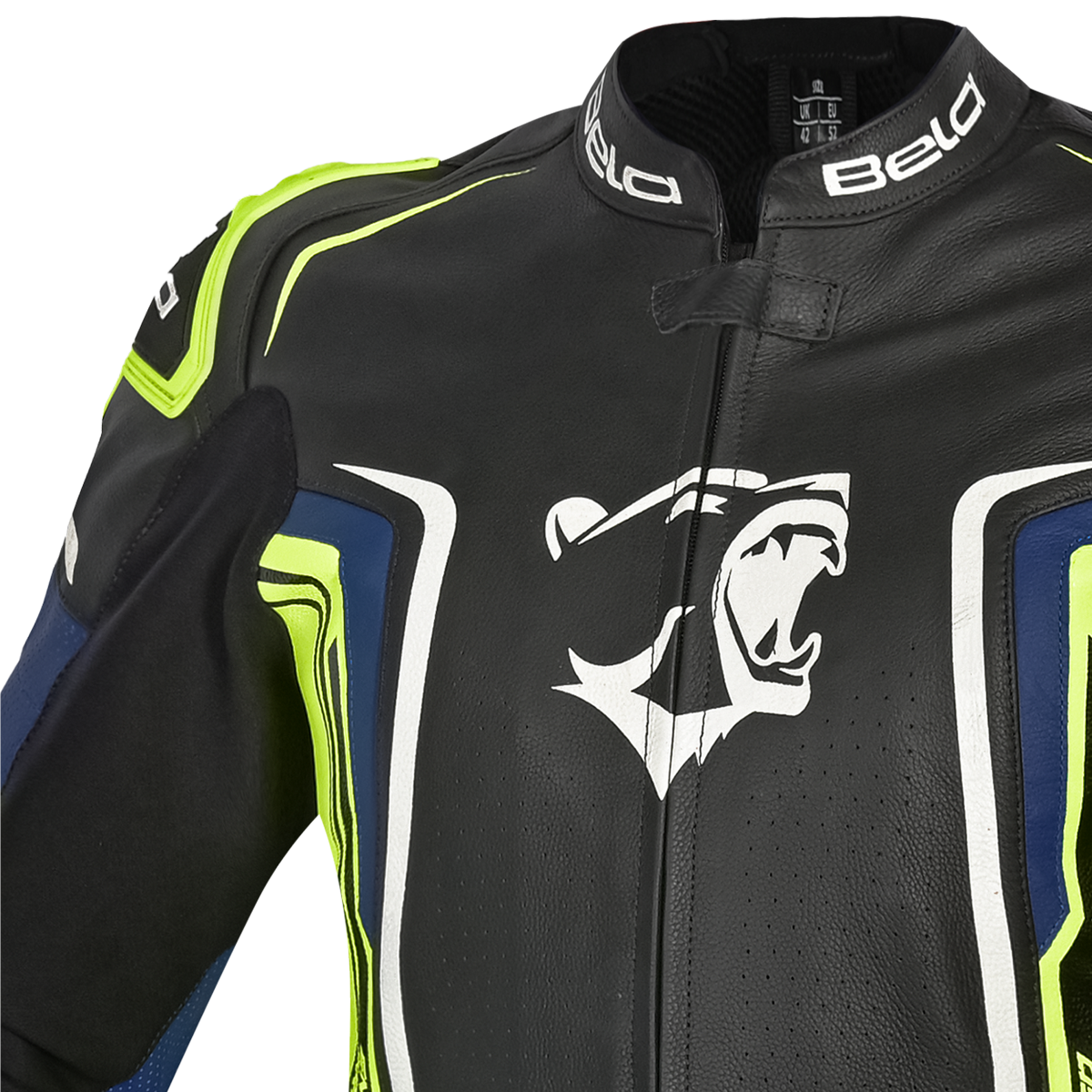 BELA BEAST Moto Couro Homem Preto Branco Amarelo Azul – 5 – Maximomoto PT