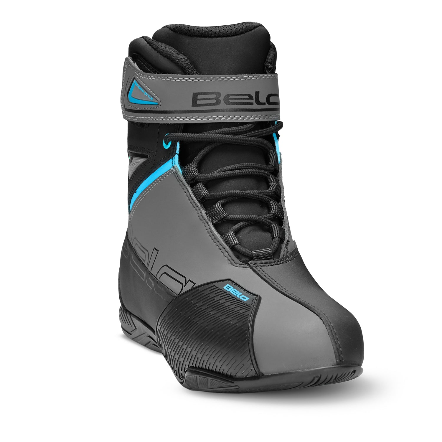 BELA BLAZE Moto Couro Botas Homem Preto Cinza Turquoise – 4 – Maximomoto PT