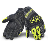BELA ARMOUR PRO Moto Curta Luvas Preto Fluo Amarelo
