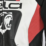 BELA X RACE Moto Couro Casacos Preto Branco Vermelho