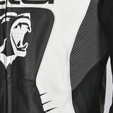 BELA X RACE Moto Couro Casacos Preto Antra Branco