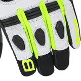 BELA AIR FLOW Motorcycle Leather Gloves Black White Fluorescent Yellow