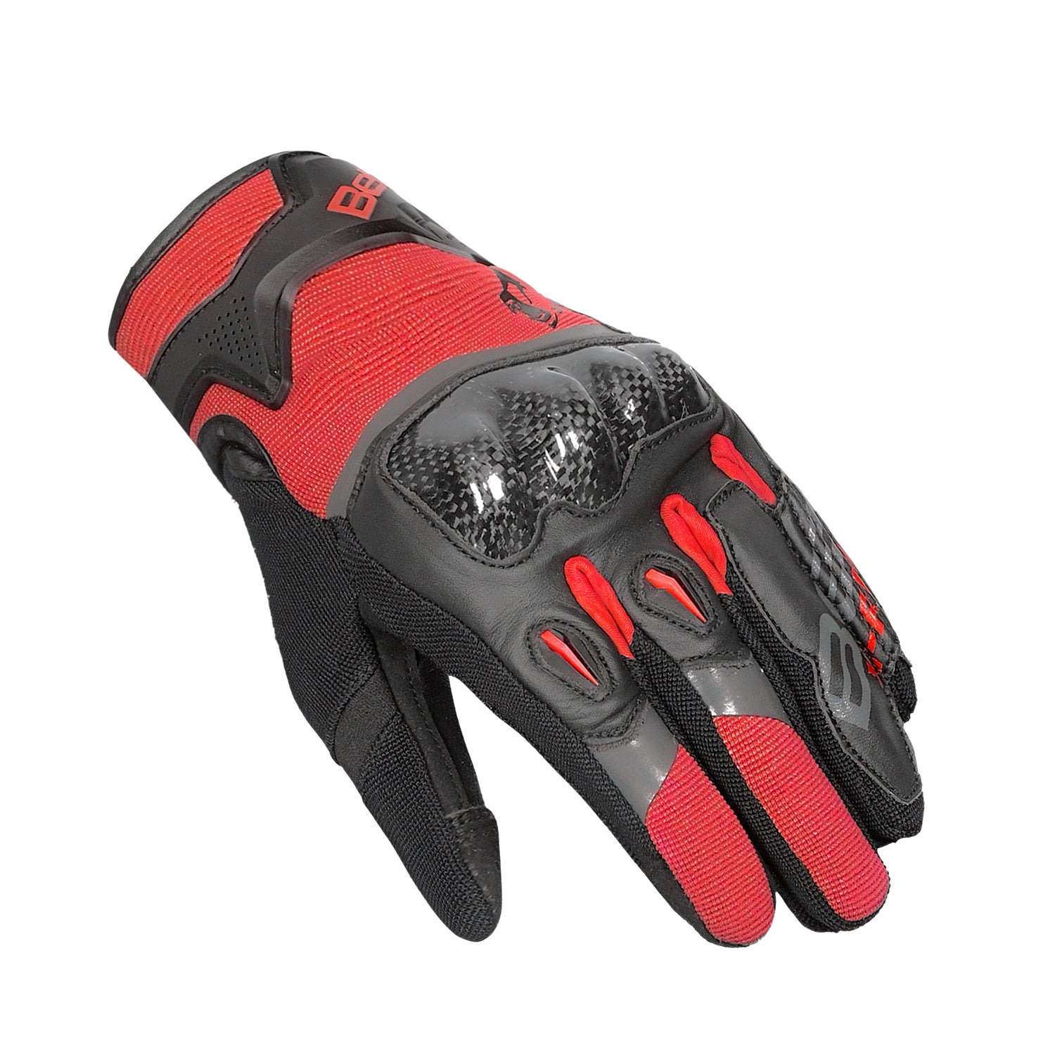 BELA DARING Men's Motorcycle Textile Gloves Red Black – 3 – Maximomoto PT