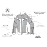 BELA SPRINTER Moto Textil Casaco Preto Branco Cinza