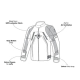 BELA CORDANIEL Motorcycle Jacket Black Dark Gray Yellow Textile