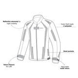 R-TECH MARSHAL Women's Motorcycle Jackets Black Fluorescent Yellow