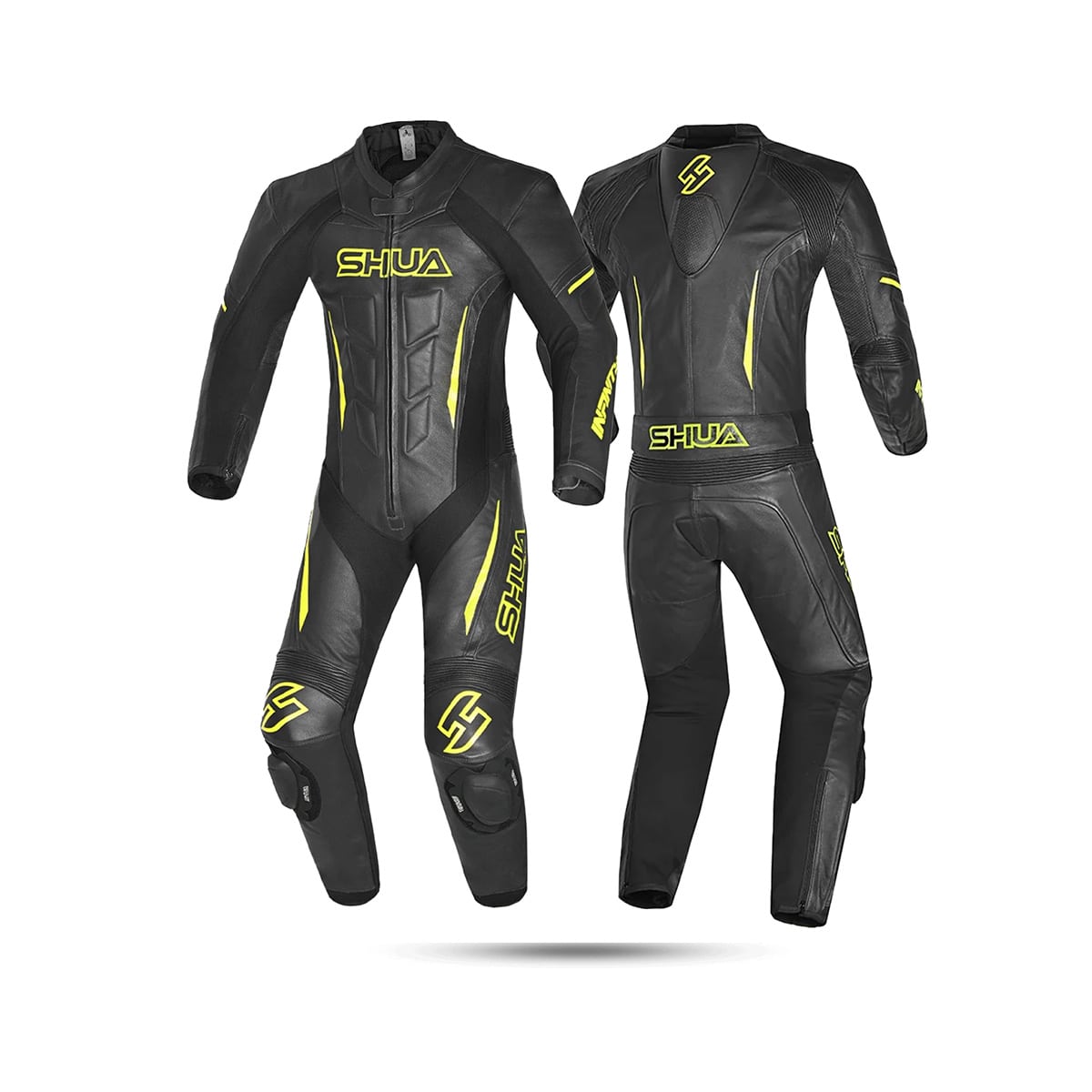 SHUA MONO 1 PC INFINITY Moto Homem Fatos Preto Fluorescente Amarelo