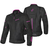 SHUA - Jaquetas têxteis femininas Gravity Mesh, pretas/fúcsia