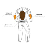 SHUA INFINITY 1 PC FATOS DE MOTO HOMEM PRETO LARANJA