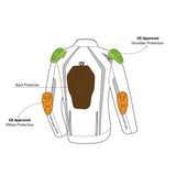 R-TECH MARSHAL Women's Motorcycle Jackets Black Fluorescent Yellow