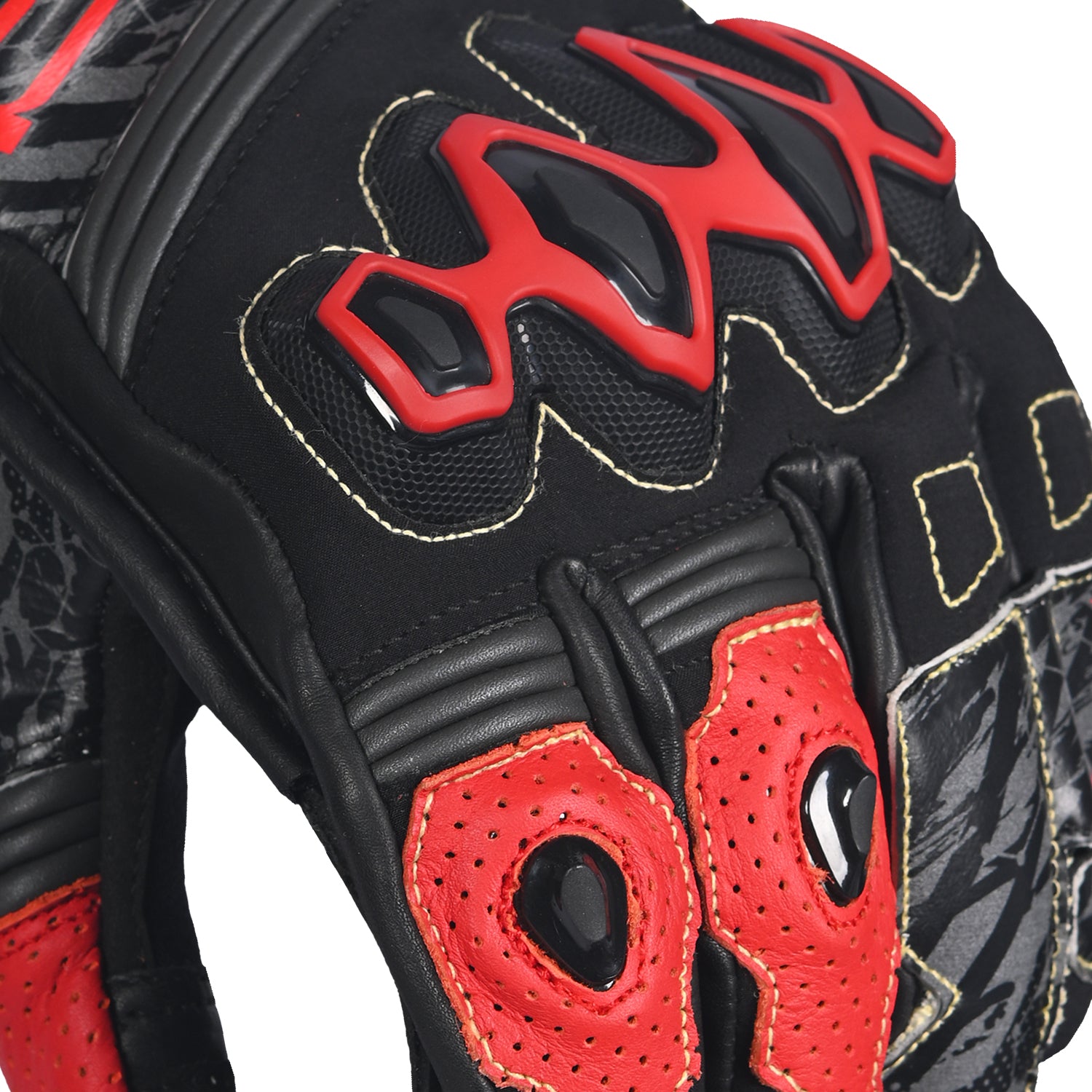 BELA ARMOUR PRO Moto Curta Luvas Preto Vermelho – 4 – Maximomoto PT