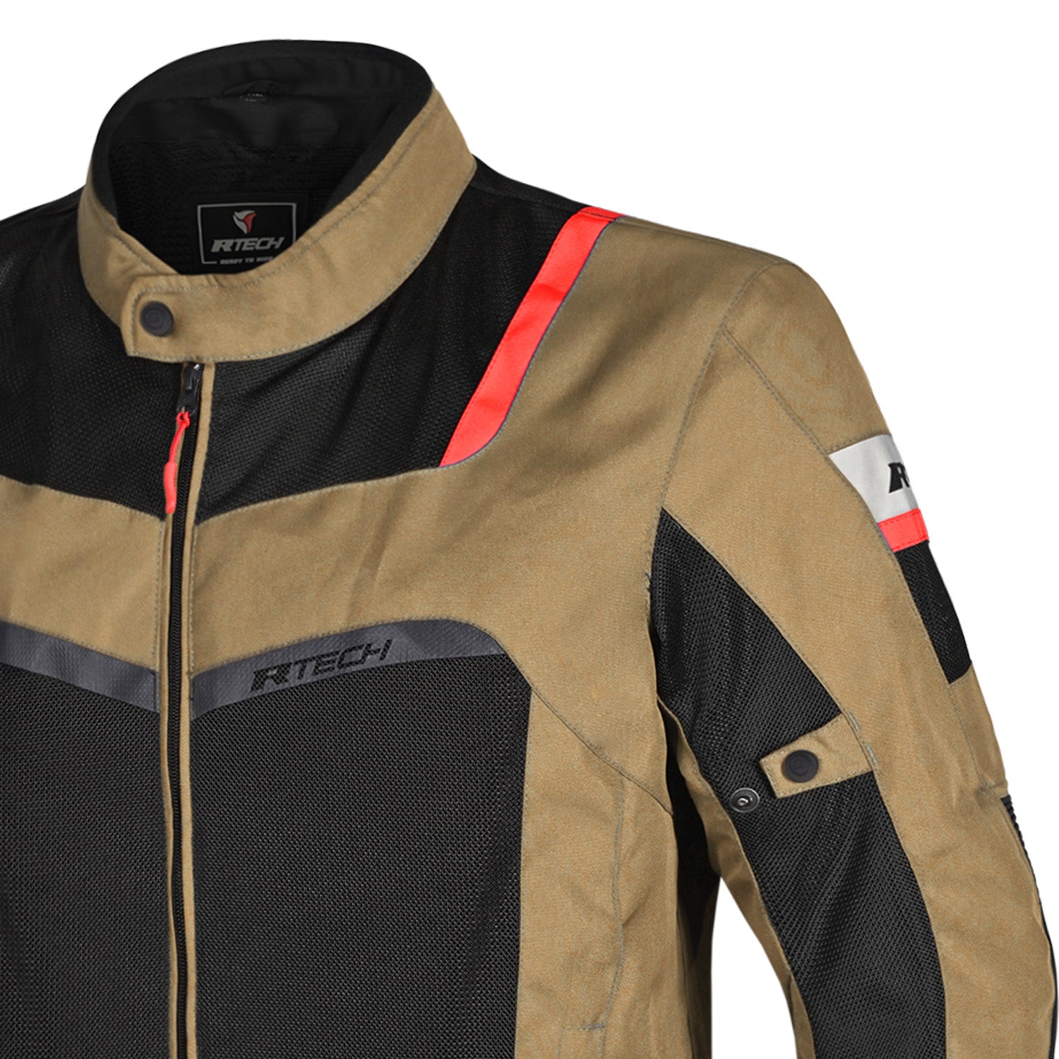 R-TECH SPIRAL MESH Motorcycle Jackets Beige Black Red – 4 – Maximomoto PT