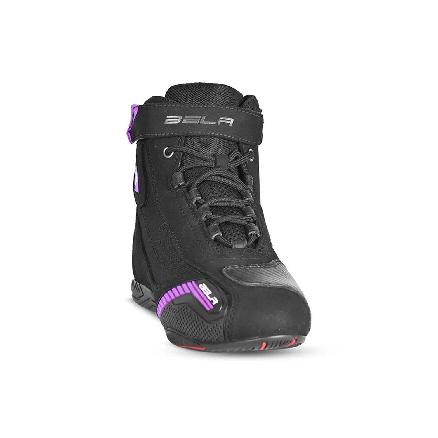 Beautiful Kiva Women's Motorcycle Leather Boots Black Purple – 5 – Maximomoto PT