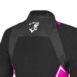 BELA ELANUR CASACOS TEXTIL DE MOTO SENHORA PRETO ROSA