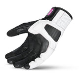 BELA BLAST Luvas De Moto Senhora Couro Preto Branco Rosa