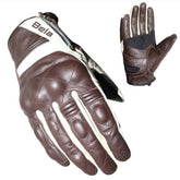 BELA MOBSTER Moto Couro Luvas Marrom Branco – Maximomoto PT