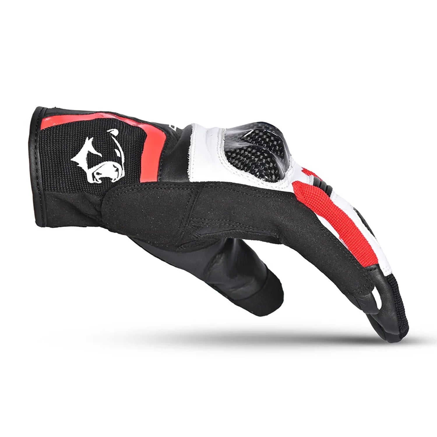 BELA AIR FLOW Motorcycle Leather Gloves Black White Red – 3 – Maximomoto PT