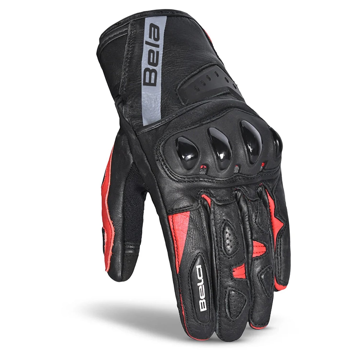BELA BLAST Luvas De Moto Senhora Couro Preto Vermelho – 2 – Maximomoto PT