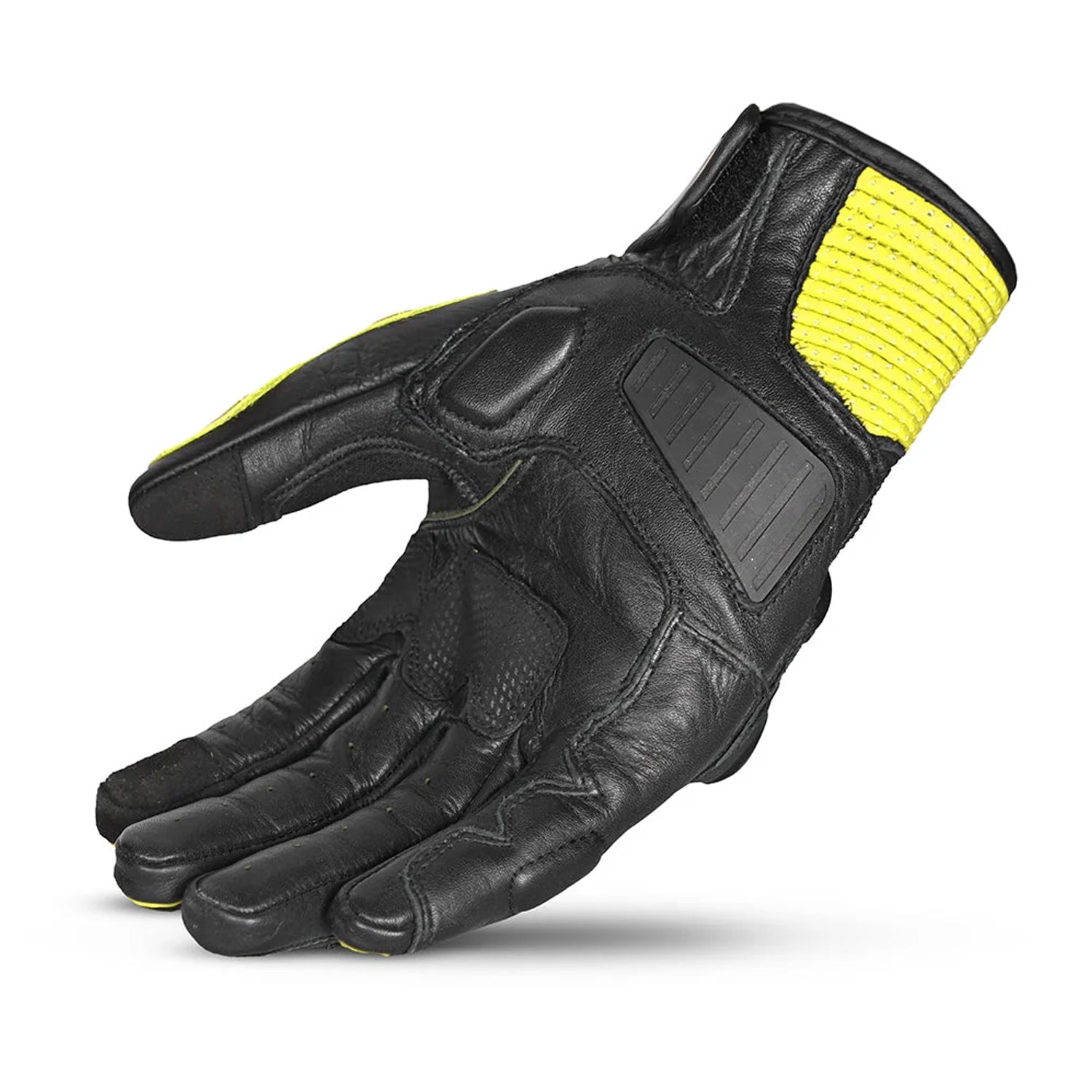 BELA BLAST Men's Motorcycle Leather Gloves Black Fluorescent Yellow – 4 – Maximomoto PT