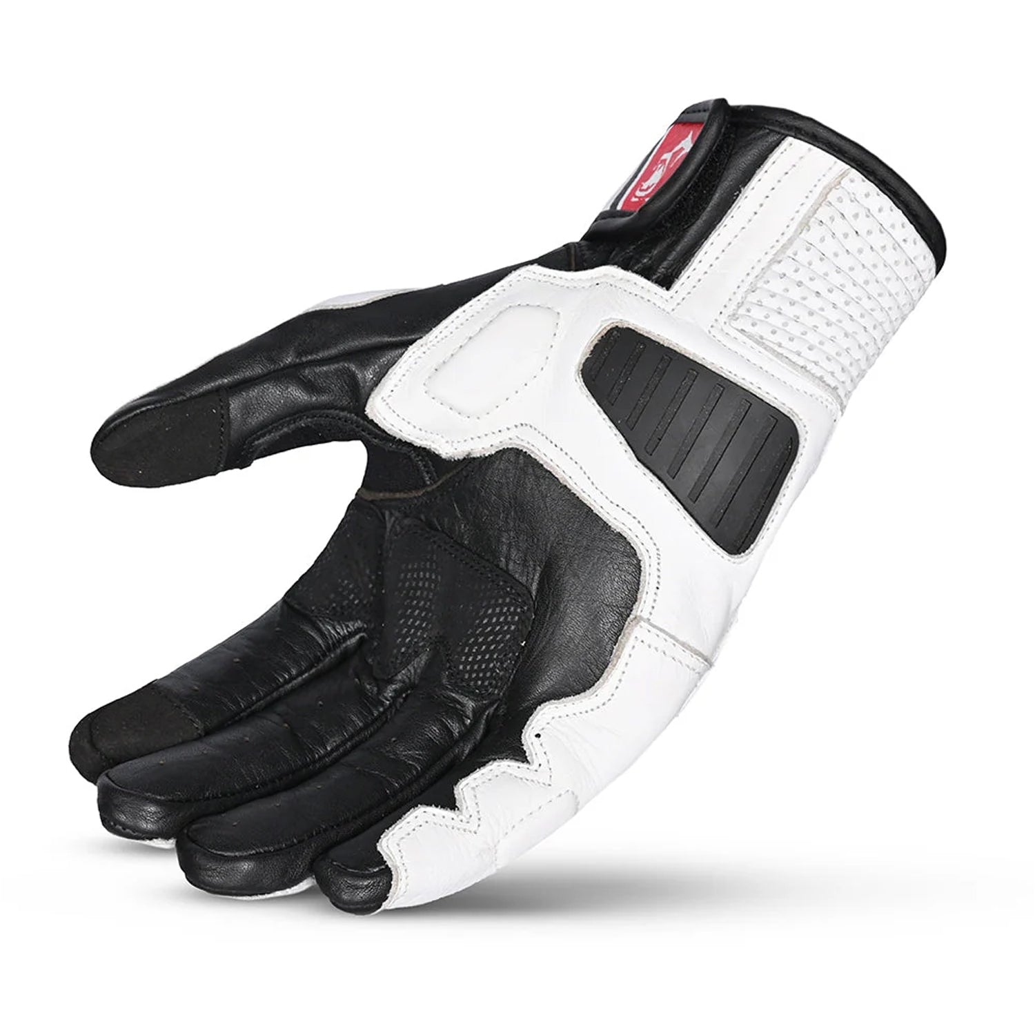 BELA BLAST Men's Motorcycle Leather Gloves Black White Red – 4 – Maximomoto PT