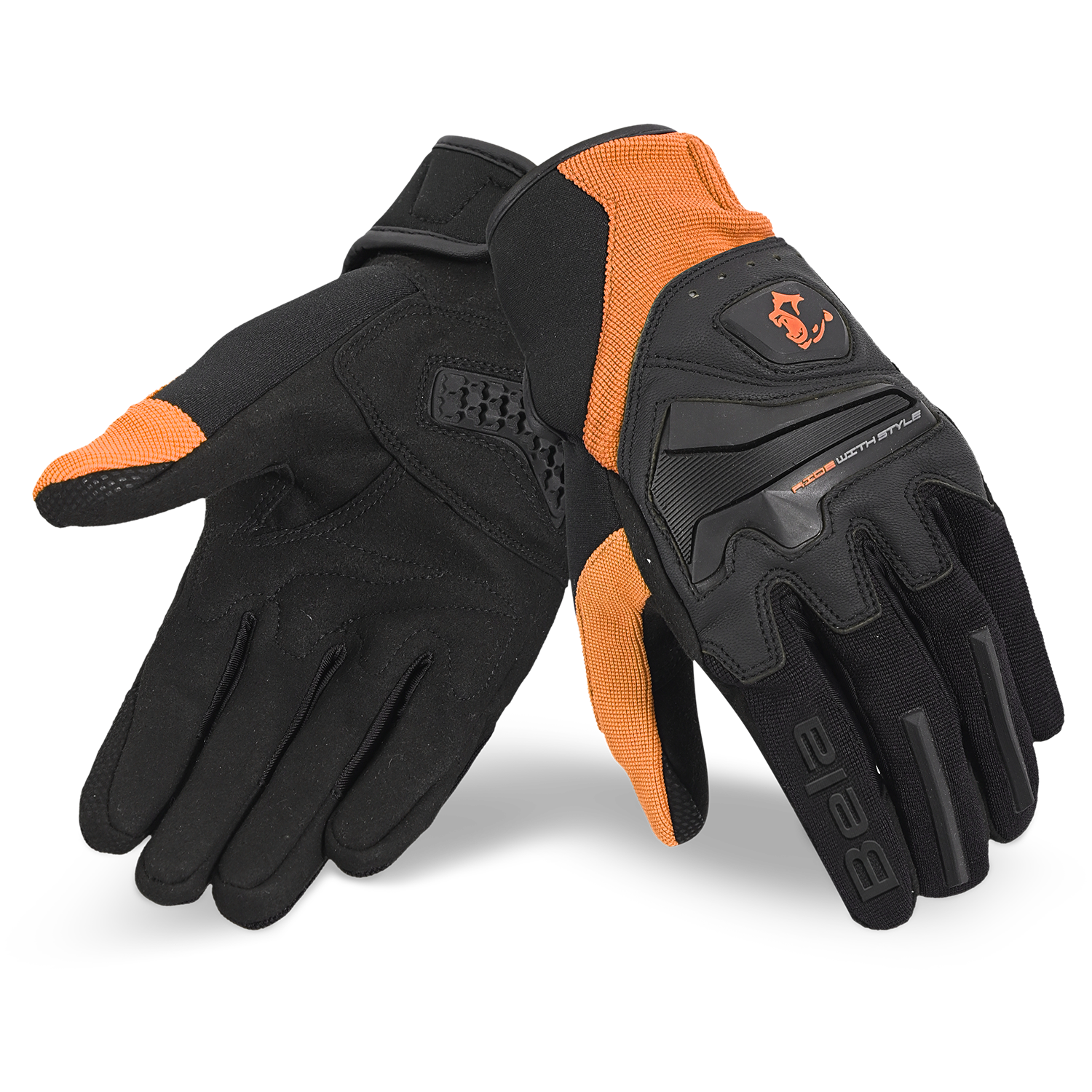 BELA STAR LUVAS DE MOTO HOMEM TEXTIL PRETO LARANJA – 1 – Maximomoto PT