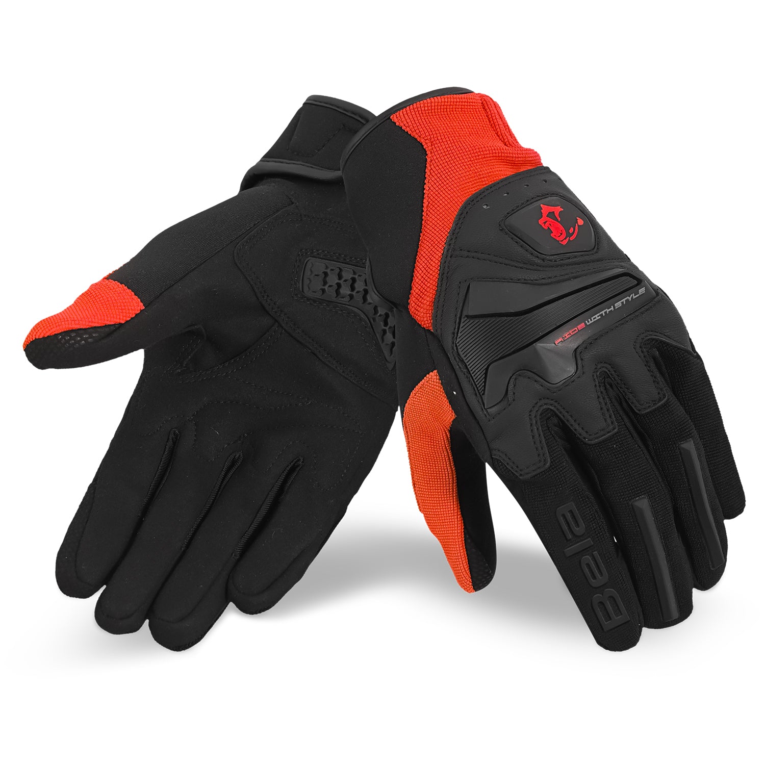 BELA STAR LUVAS DE MOTO HOMEM TEXTIL VERMELHO PRETO – 1 – Maximomoto PT