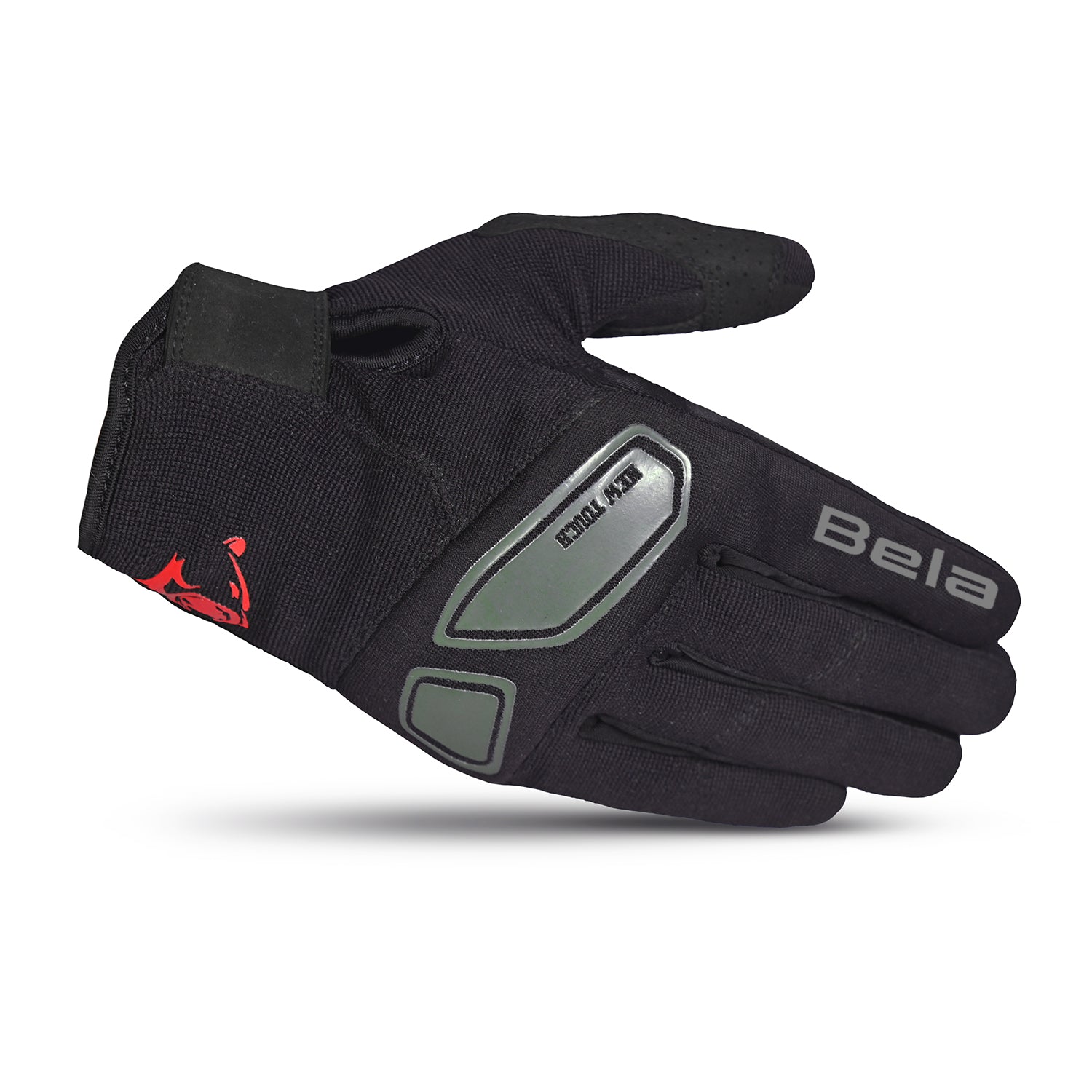 BELA LMBU 2 Luvas De Moto Senhora Textil Preto Vermelho – 3 – Maximomoto PT