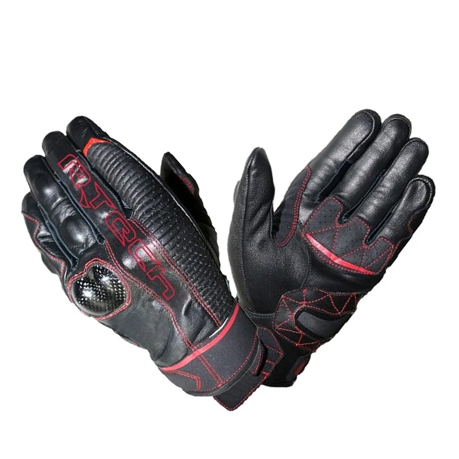 R-TECH POSH Motorcycle Leather Gloves Black – 1 – Maximomoto PT