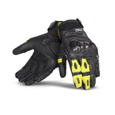 BELA ROCKET Motorcycle Short Leather Gloves Black Fluorescent Yellow – Maximomoto PT